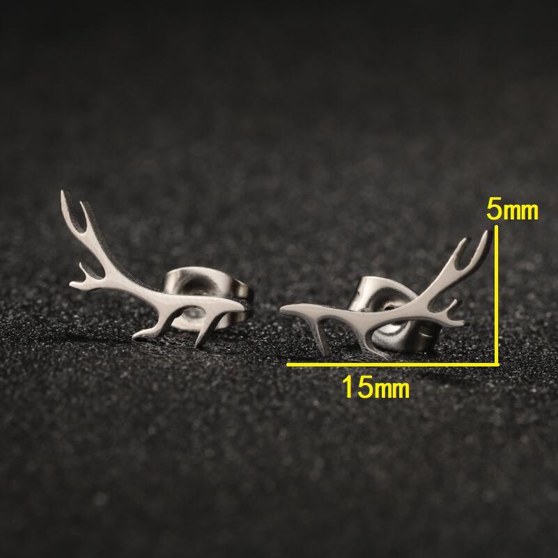 Mini Stainless Steel Cartoon Animal Earrings - Kitten, Deer, Snake, Bee Designs