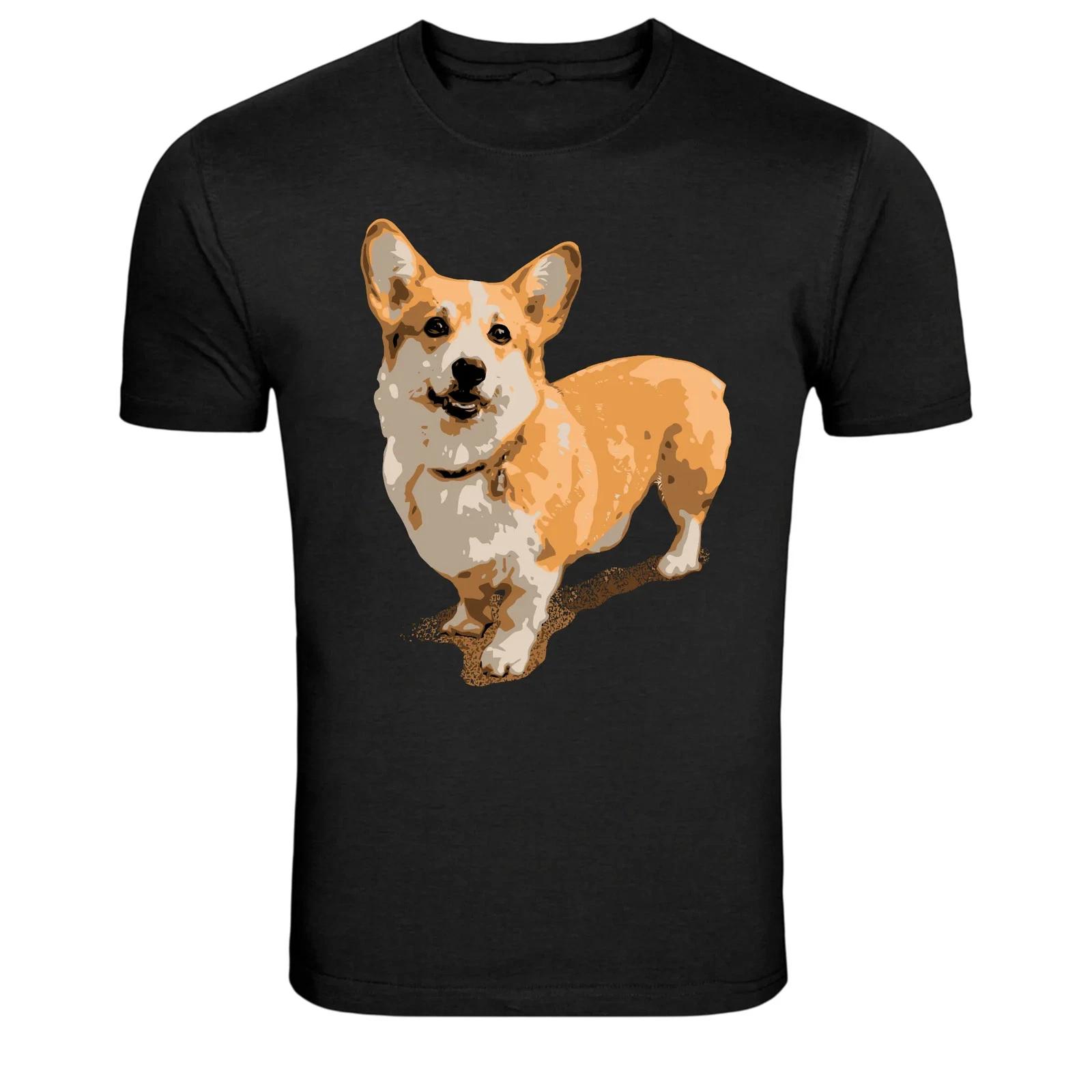 Cute Corgi Dog Portrait Pet Lover Graphic T-Shirt S