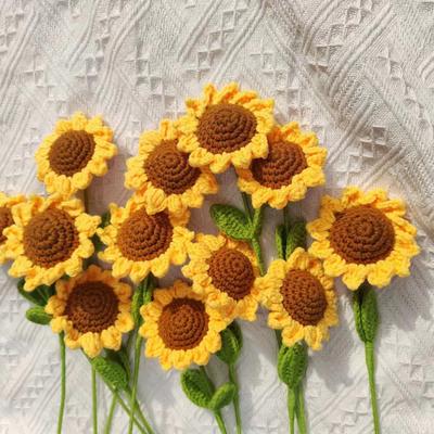 Gehäkelter Sonnenblumenstrauß Fertig Künstliche Blumen Handgestrickt Geschenk Für Muttertagsgeschenke Frauen Heimzimmerdeko Blume