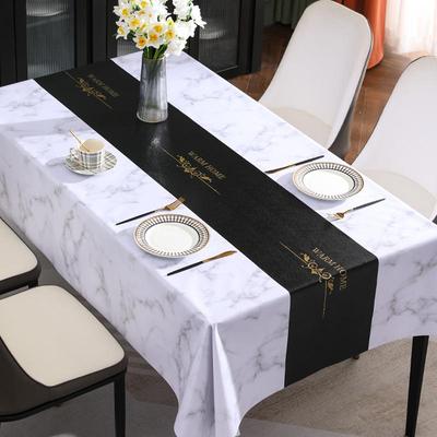 Hochwertige chinesische PVC-Tischdecke, leicht und luxuriös, einfach, wasserdicht, ölbeständig, rechteckige Tischdecke, Teetischdecke