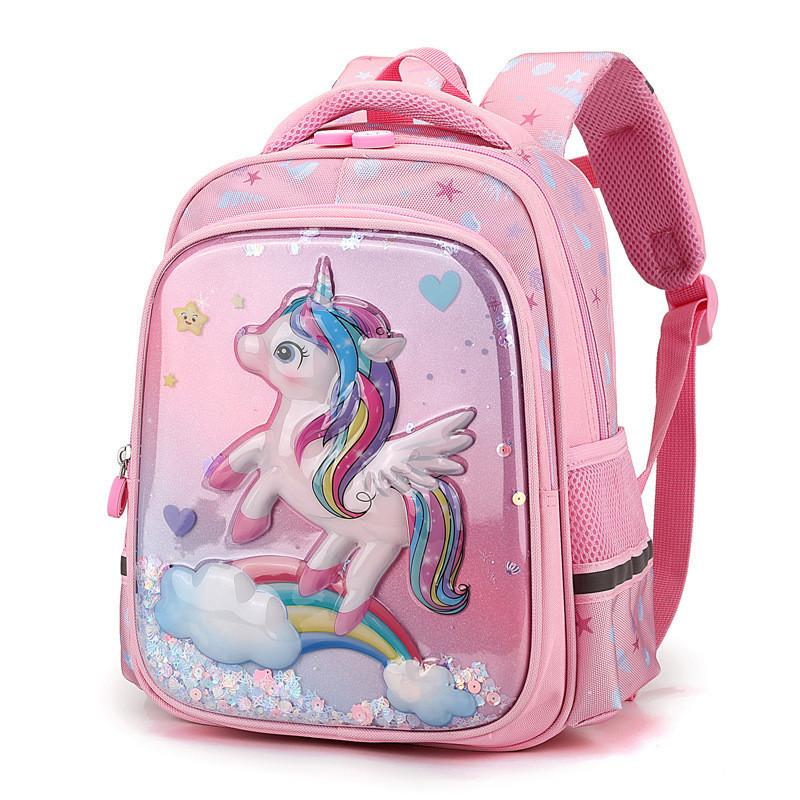 Cute Dinosaur Themed Red Children s Backpack With Breathable And Lightweight Design Pink Unicorn