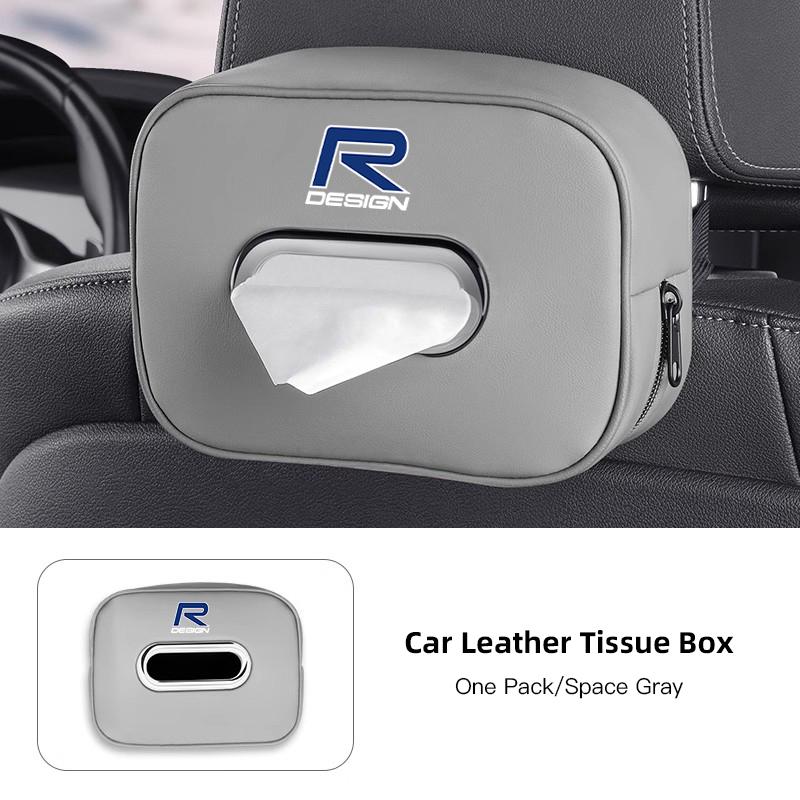 1Pcs Car Accessories Quality Leather Auto Paper Towel Storage Bag For Volvo Rdesign Polestar AWD V50 S60 XC60 S40 XC40 XC90 V60