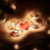 Personalized Alphabet Heart Photo Lights, Letter Collage Heart Night Lamp Bedside Table Lamp, Photo Frame Collage for Family Pictures Gift for Mom