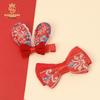 Children's Red Festive Bow Hair Clip for New Year