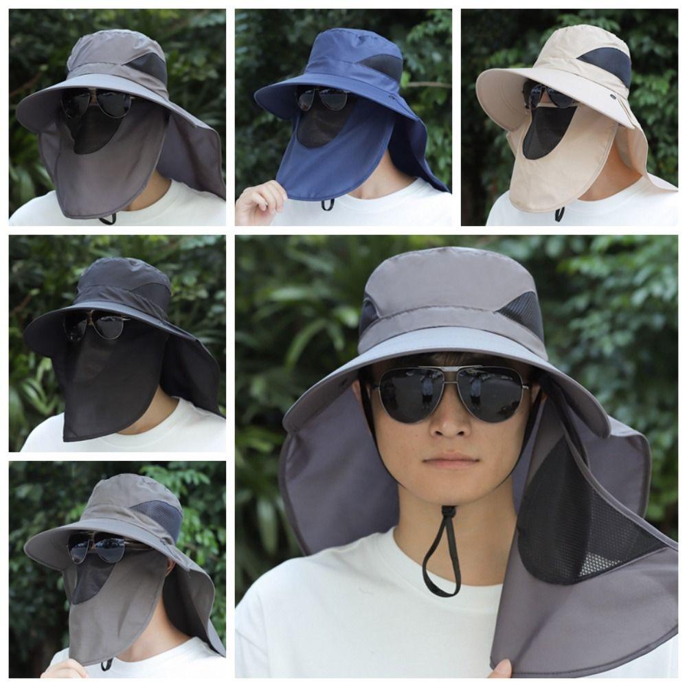 UV Protection Fisherman Hat Wide Brim Sun Hat Multi-function Bucket Hat  Camping