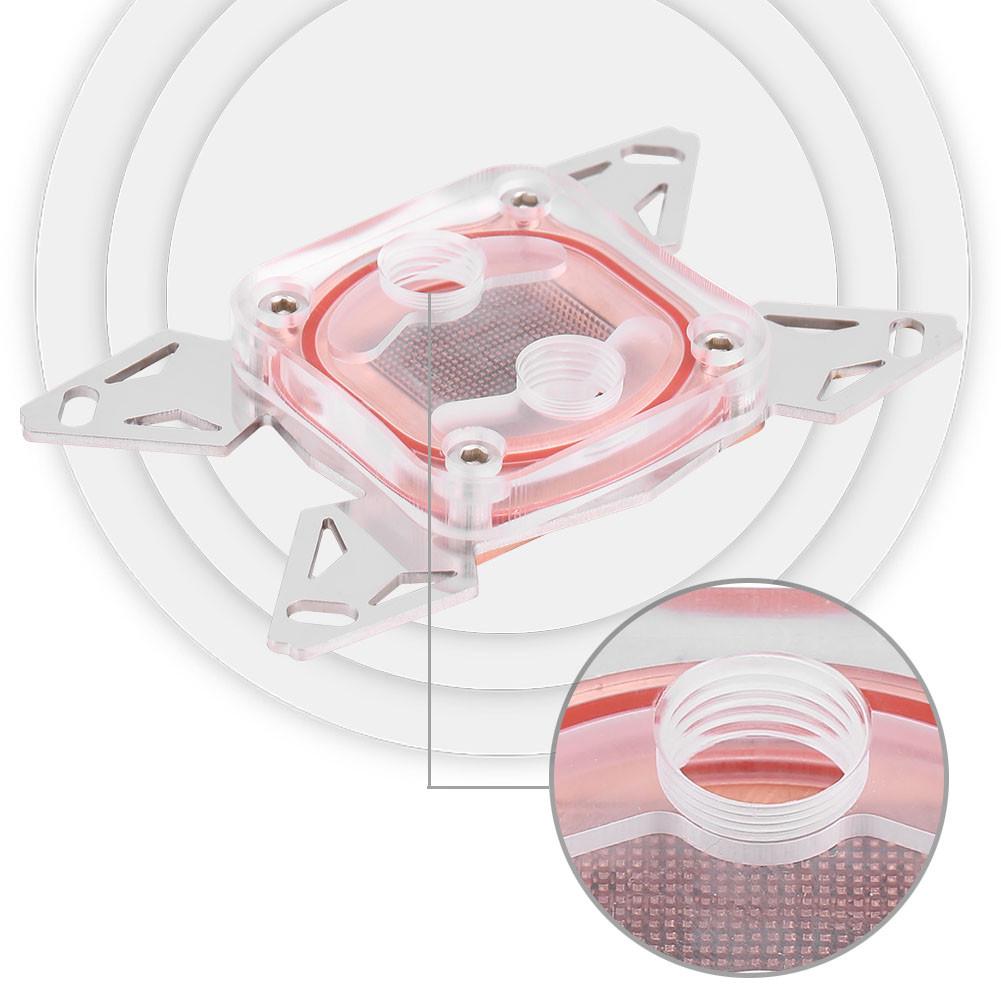 

Охлаждающий блок для процессора компьютера с водяным охлаждением, красное медное основание, крышка POM с водостоком для AMD AM4 белый
