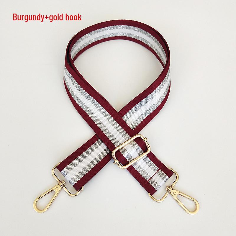 Colorful Women's Crossbody Bag Strap with Gold and Silver Thread – Wide, Long Handbag Accessory