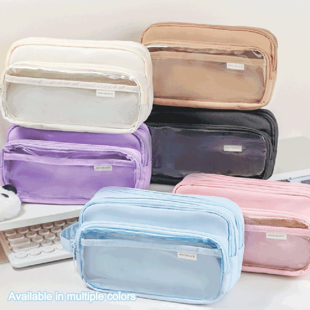 

Сумка для ручек Bear, водонепроницаемый чехол для хранения канцелярских принадлежностей, милый пенал чёрный