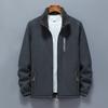 Autumn and Winter Fleece Fleece Jacket for Men with Fleece Cardigan Casual Outdoor Loose Stand Collar Thermal Jacket