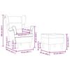 Armchair with Footstool Taupe Fabric