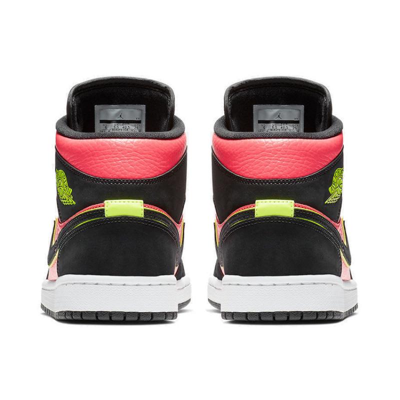 Jordan 1 Mid Black Hot Punch Women's Jordan BQ6472-006