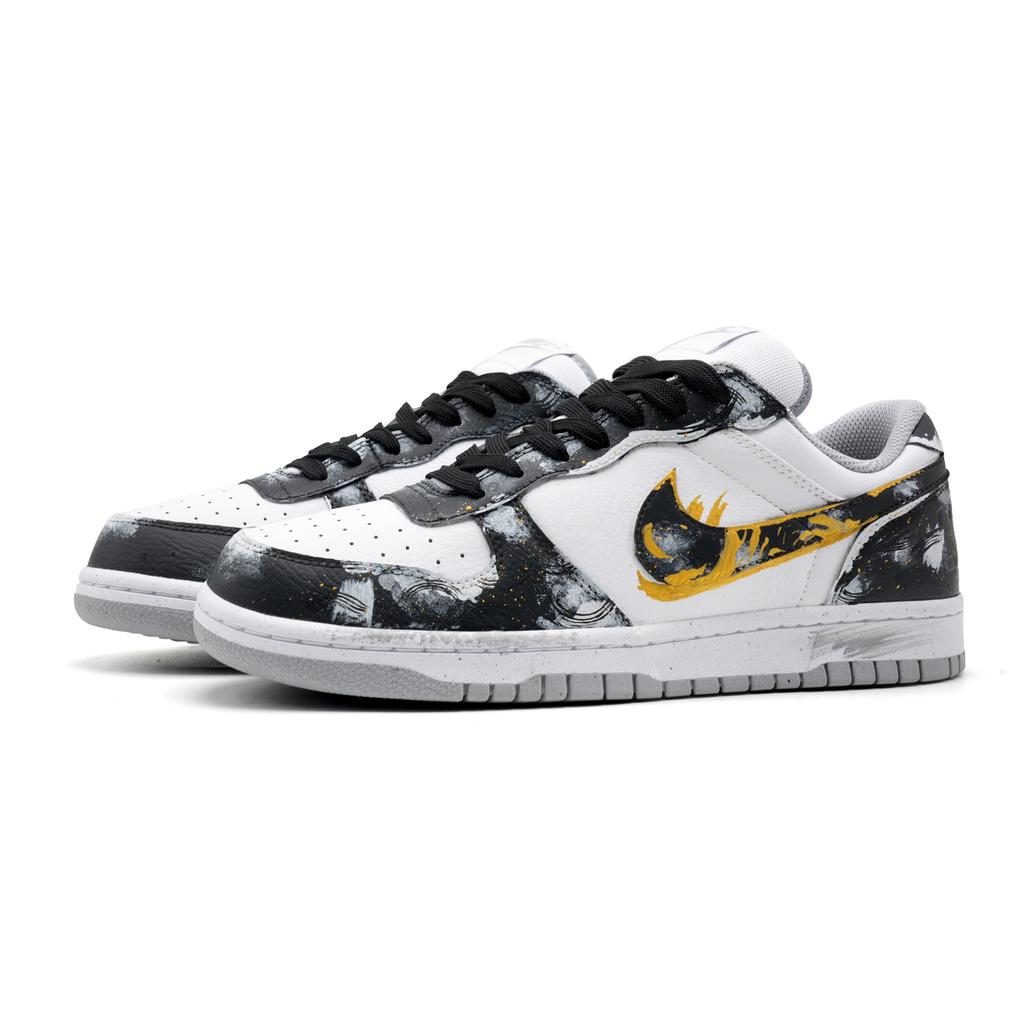 Nike Big Low Wear Gold Slip Resistant, Abrasion Resistant, Breathable Low top Skateboard Shoes Men's Black Gold 355152-106(Team1576-)