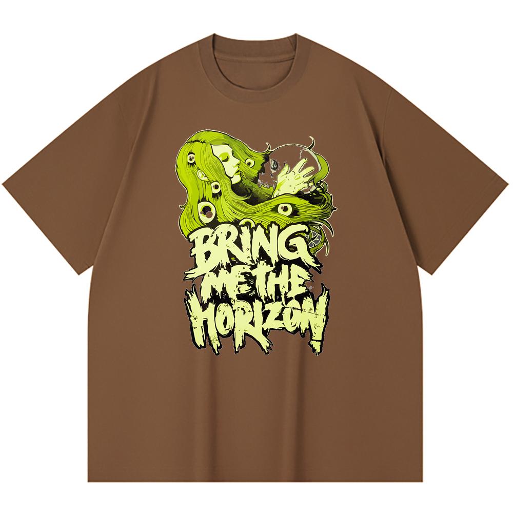 230 g/m² 100% katoenen heavy metal T-shirt met rockband- en popmuziekprint, unisex T-shirt van zwaar katoen.