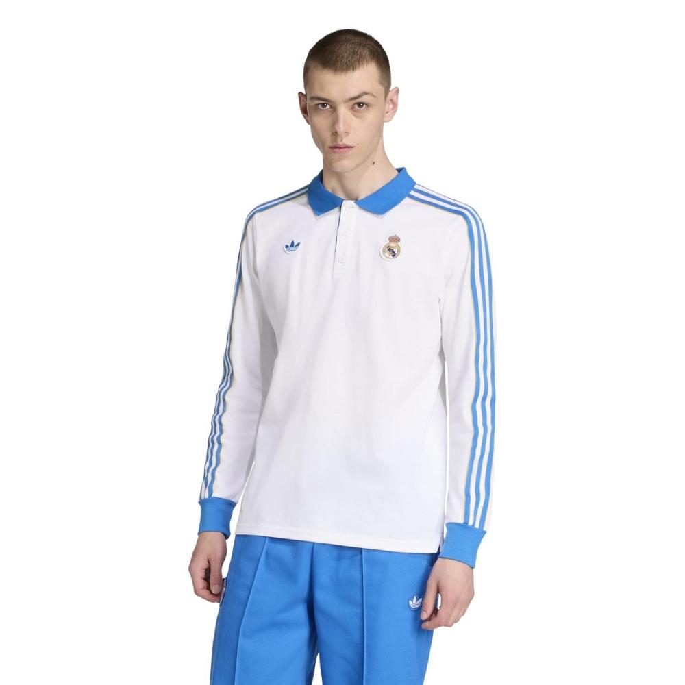 Adidas Мужская футболка поло Real Madrid Ls whiTe Blue Jn3065 XXL