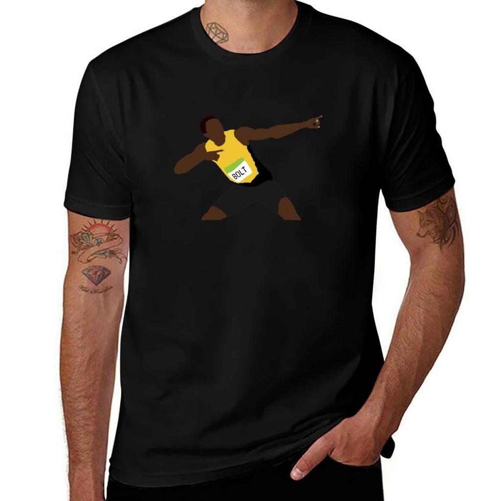 Cartoon Usain Bolt Tshirt Lightweight Gym Training Tshirt