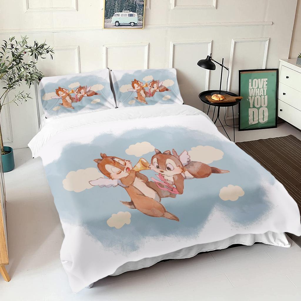 Chip & Dale Ložní povlečení Vánoční dárky Pohodlné Kreslené S povlakem na polštář vhodné pro děti i dospělé
