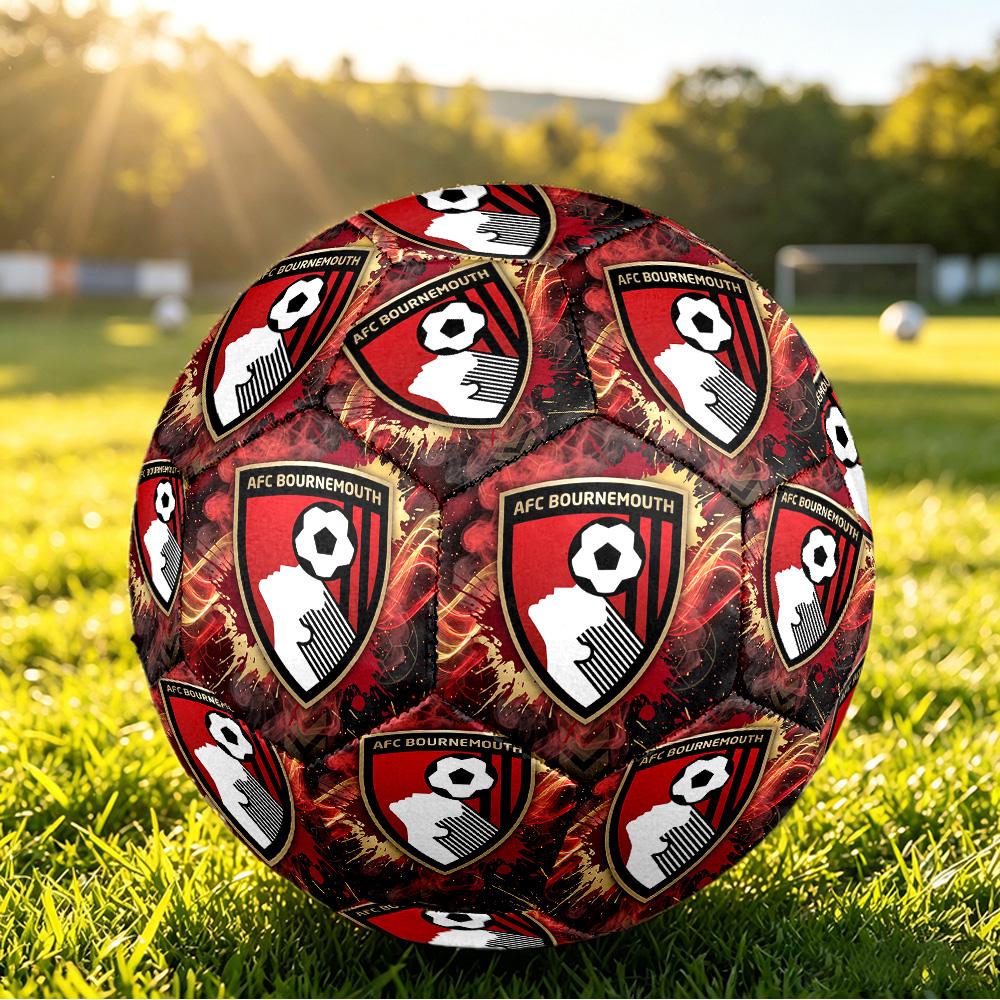 Bournemouth FootballPrinted Size 5 Soccer Ball, Anti Slip Adult Match Football Souvenir for Football Fans