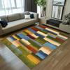 Boho Mehrfarbiger Gestreifter Teppich Retro Weich Rutschfest Waschbarer Bereichsteppich Abstraktes Regenbogen-Bodenmatten für Wohnzimmer Küche Eingangsbereich