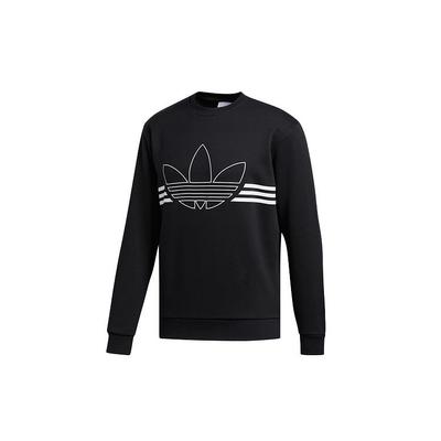 adidas Originals Outline Trf Crw Sweatshirt mit großem Logoprint Herren Sweatshirt Schwarz ED4687