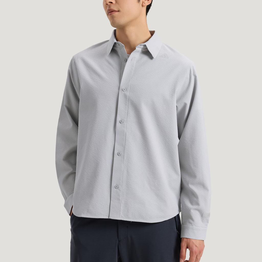 Adidas Seersucker Long Sleeve Sun Protection UPF50+ Sports Casual Shirt Men shirts KE4038