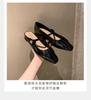 Grape Mother Summer New Temperament Small Square Head Folds Word with Shallow Mouth Mary Jane Bag Head Half Slippers Women's Summer