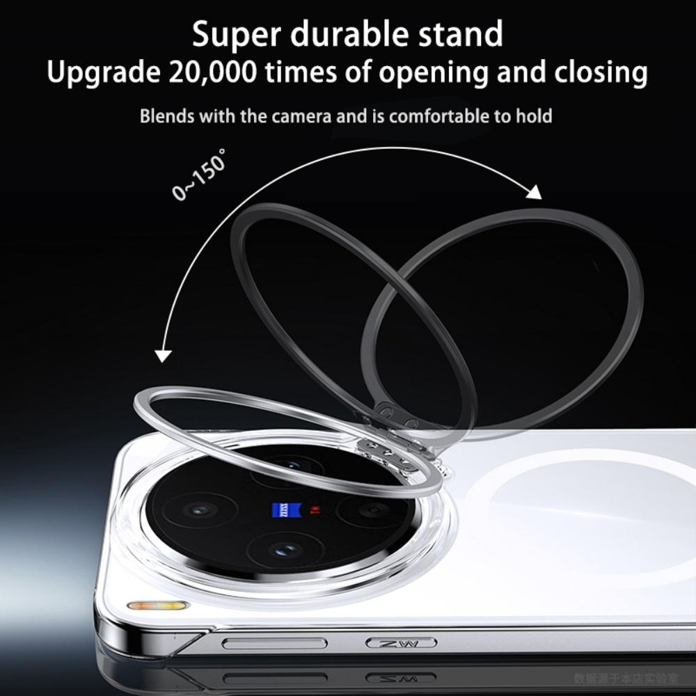 Frameless For Magsafe Metal Camera Fold Stand Holder Phone Case For VIVO X300 S Pro Ultra Magnetic Wireless Charge Bumper Cover