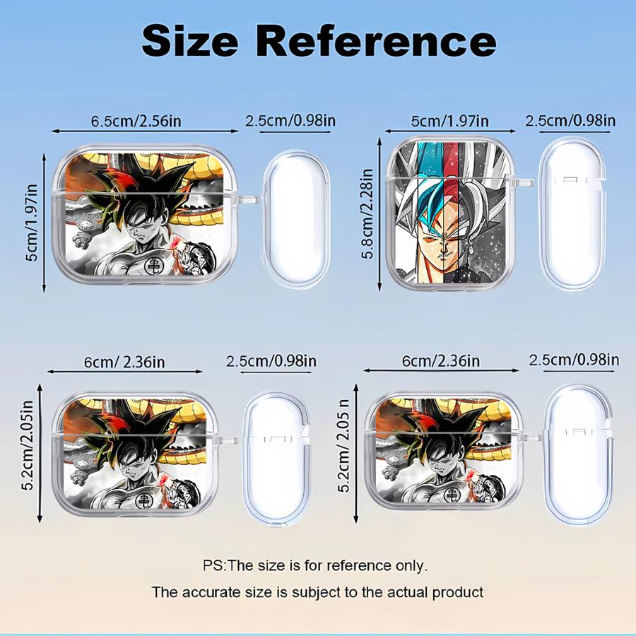 D-Dragons Balls Goku Huse transparente pentru căști Husa pentru Airpods 4 3 Pro2 1 Pro 2 Pro3