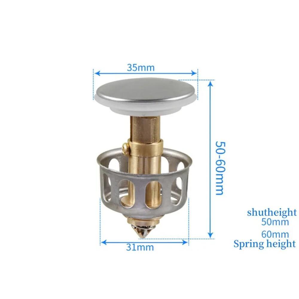 Basin Drains Universal Metal Filter Valve Pop-up Drainer Waste Stopper Bathtub Strainer Plug Hair Catchers Bathroom Accessories