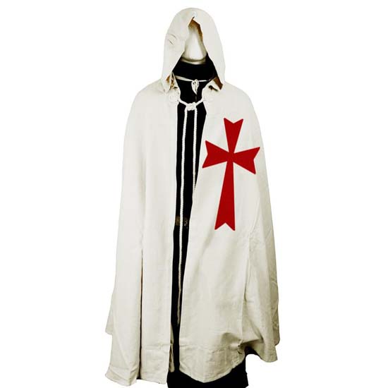 Pánsky halloweensky kostým stredoveký rytier Crusader templár Tabard s čiapkou s kapucňou plášť róba Cosplay renesančné kostýmové šaty