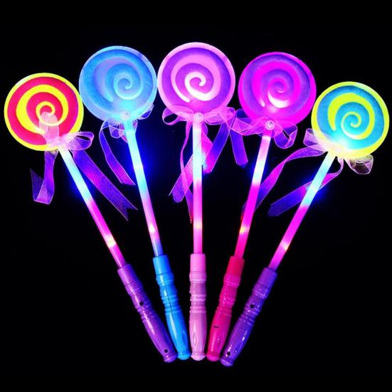 LED Light Flashing Fairy Magic Wand Princess Lollipop Stick Girl Xmas Decor