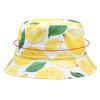 Sun Protection Bucket Hat Beach Leaf Lemon Printing Sunshade Cap Fisherman Hat  for Men Women