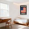 Vintage God Bless America American Flag Metal Tin Sign Distressed Black Background Wall Art for Home Bar Man Cave Decor Patrioti