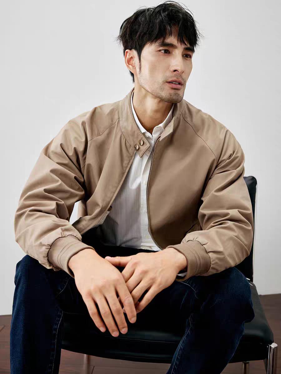 

Куртка мотоциклетная Leadway Nautica Retro из хлопка со стойкой - Весенне-осенний деловой повседневный стиль 4XL хаки