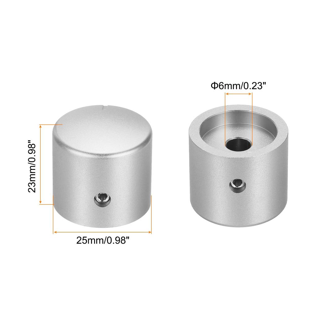 uxcell Aluminum Potentiometer Knobs Universal Volume Tone Control Knobs for Guitar Bass Silver 3-Pack 1/4" (6mm) 15/16"