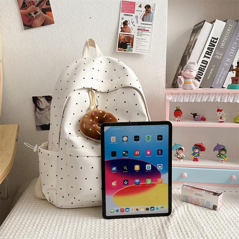 Dot Print Student Schoolbag Large Capacity Women's Backpack