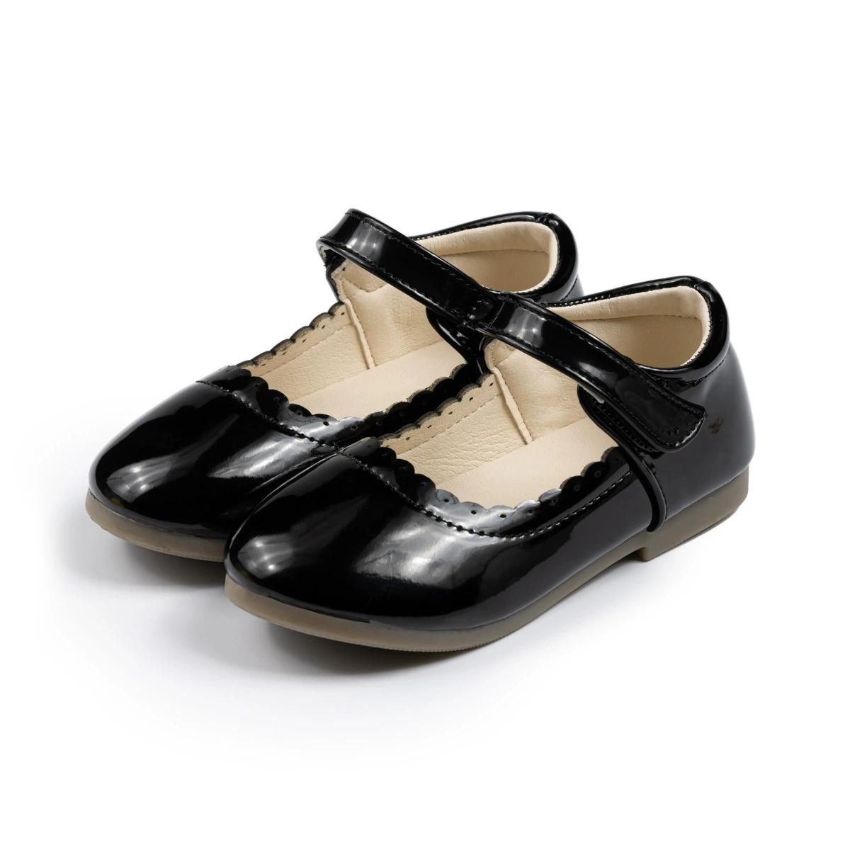 

Девочки однотонные дышащие мягкие подошвы нескользящие прогулочные туфли для детей среднего и маленького возраста симпатичная одежда плоские туфли 21 чёрный