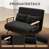 Sofa Bed 2-Seater Sofa Velvet Sofa, Sleep Function, incl. 2 Cushions, Velvet Look, Black