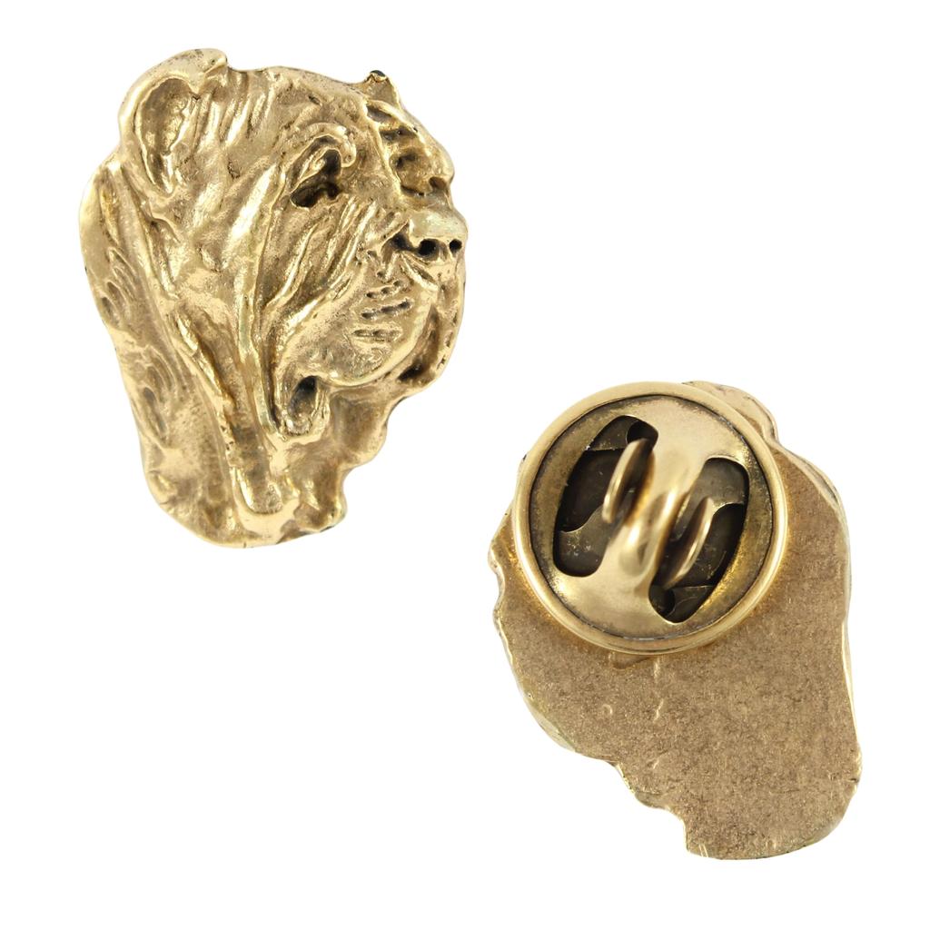 Neapolitan Mastiff, Mastino Napoletano II - Dog Brooch In Decorative Box, Elegant Gold-plated Pin, Art-Dog Brand Jacket Pin