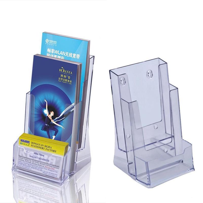 Clear Acrylic Business Card Holder Brochure Desk Stand Pamphlet Display