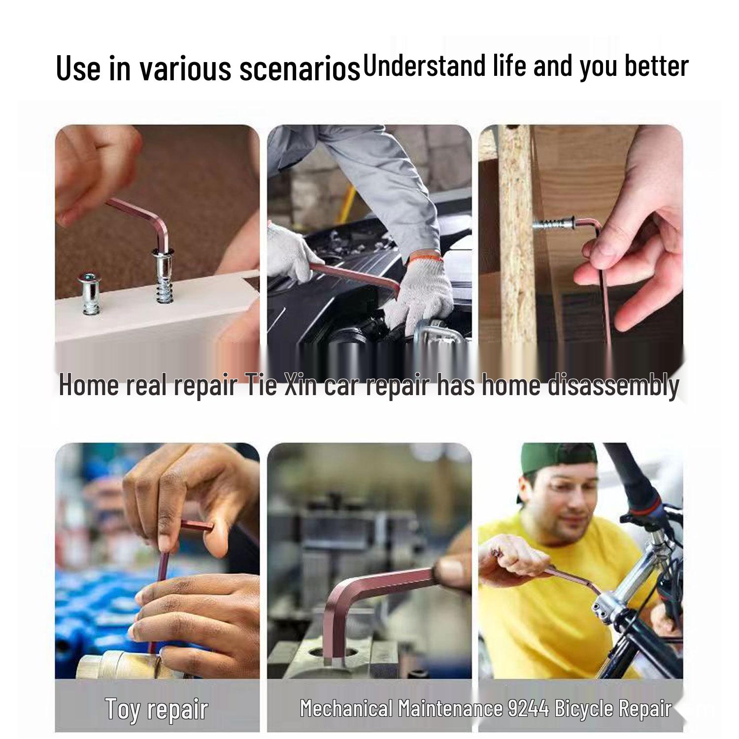 High Hardness Multi-functional Hex Key & Torx Screwdriver Wrench Set, 8 Pieces