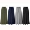 Knitted Skirt Ladies Fashion Elegant High Waist Slit A-Line Stretch Oversized Skirts