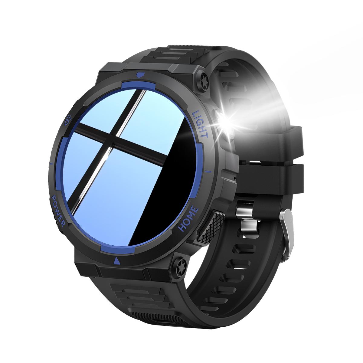 

Умные часы для мужчин 3ATM водонепроницаемые с функцией звонка/светодиодным фонариком 2,02 HD экран Смарт-часы Компас Фитнес-трекер Монитор ЧСС/артериального давления Часы