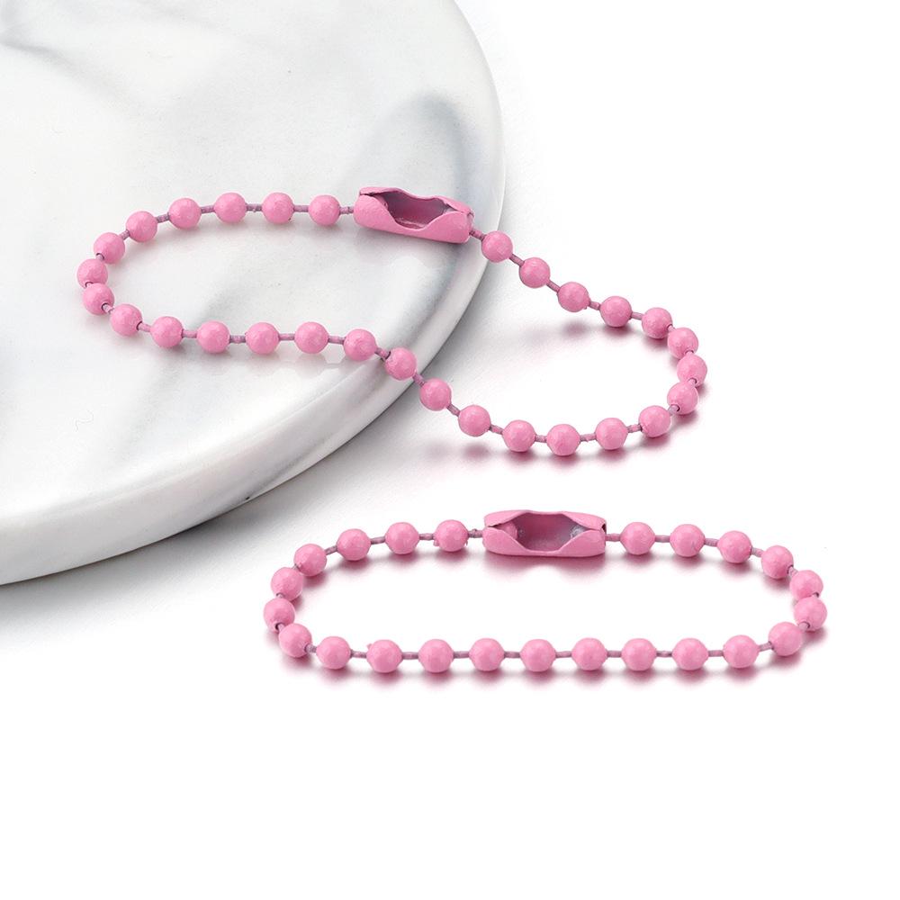 

Разноцветная цепочка из бусин, ювелирные DIY-аксессуары: Цепочки из круглых бусин с запеченной краской, цепочки для подвесок и бирок. 100 chains, ~10cm each