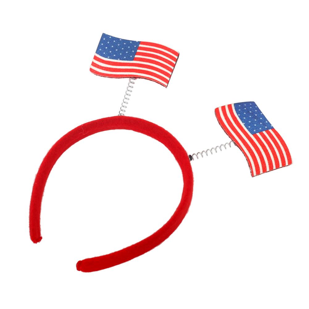 USA Flag Spring Headband 4th of July Independence Day Head Band Star Spangled Banner Festival Hair Accessory for Patriotic Party