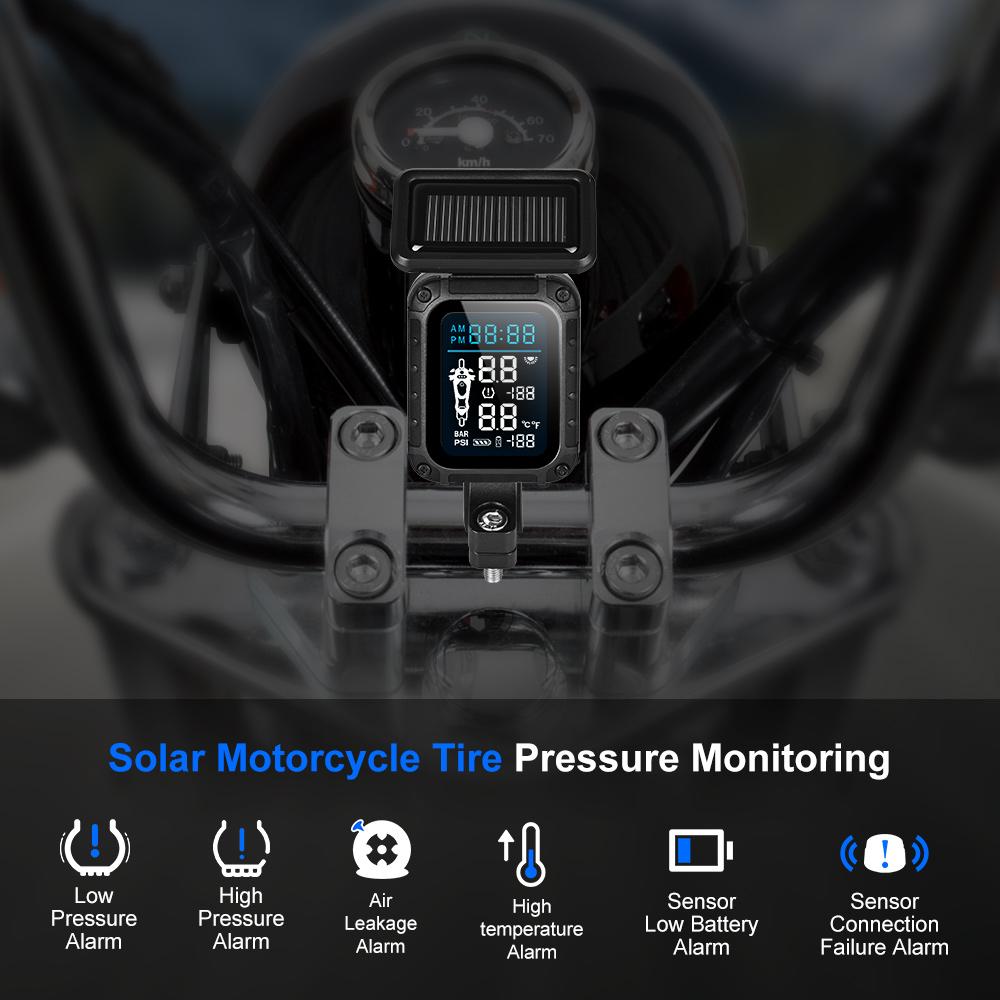 PECHAM TPMS Tire Pressure Sensors Solar Motorcycle Measuring Device Motor Tire Pressure Monitoring System Motor External Sensors