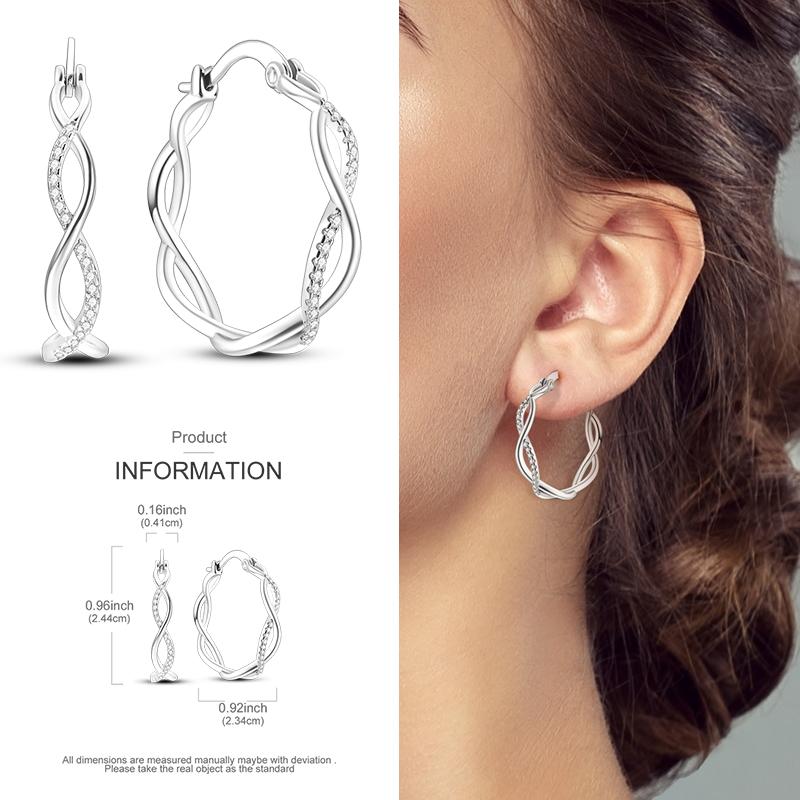 Boucles d'Oreilles Créoles en Argent 925 Zircon Coloré Boucles d'Oreilles Créoles Pavées Pour Femmes Filles Bijoux Cadeau