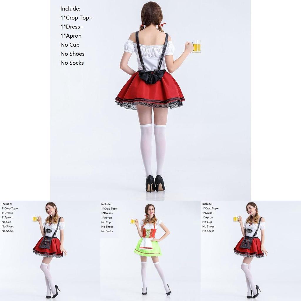Elegantes Damen Oktoberfest Cosplay Kostüm Deutsches Bier Feiertagsoutfit Dirndl