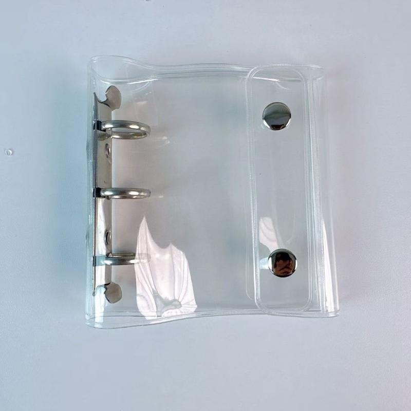 1Pcs Clear Pvc Ring Binder With Waterproof Cover Snap Closure For School Office Journaling Photo Album