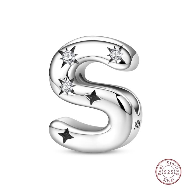 New Copper 26 Alphabet A-Z Charms Star Letter Beads Suitable For Diy Bracelet Women Jewelry Making