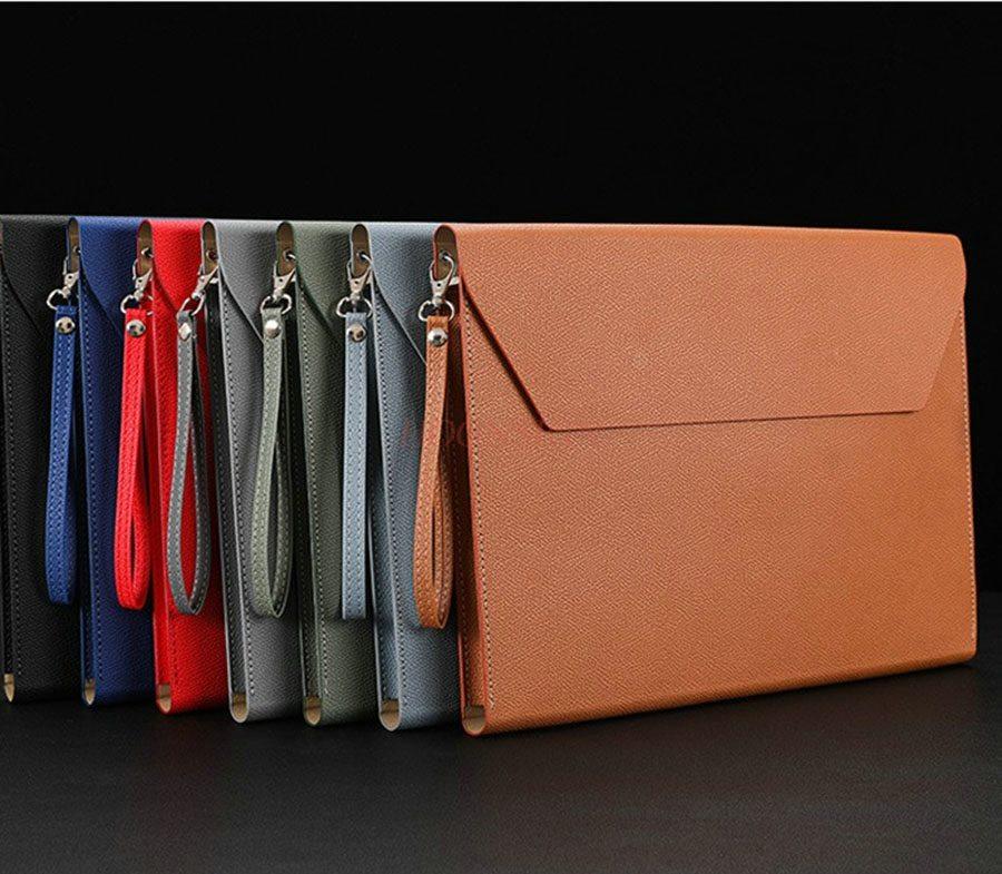 Leather File Bag A4 Paper File Bag Folder File Bag Thickened Waterproof Material Buckle Business Document Bag Office Contract